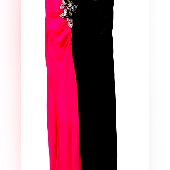 Faviana Couture #6710 Black Pink Sequin Chiffon Sheath Gown Size 8 New with tag - Picture 11 of 15